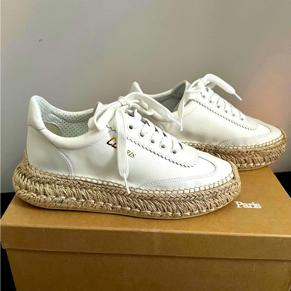 Christian Louboutin leather fabric espadrilles